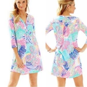 Lilly Pulitzer Ali  3/4 Sleeve Dress Roar of the Seas Size Medium EUC